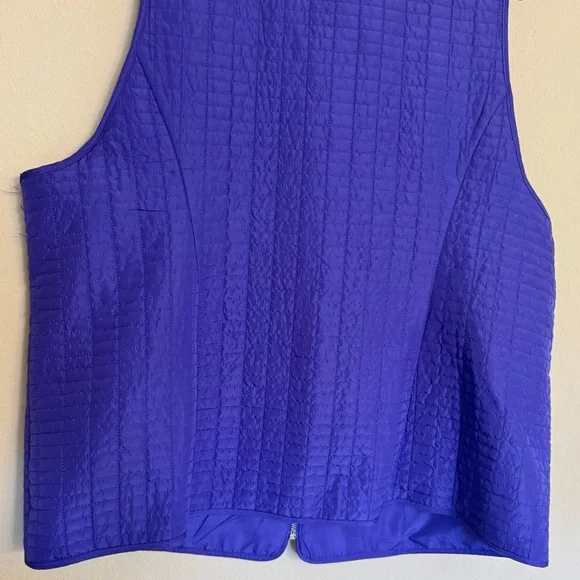 Chicos Quilted Vest Size 3 XL 16 Purple Full Zip w/ Pockets Lightweight LIKE NEW - Picture 12 of 16